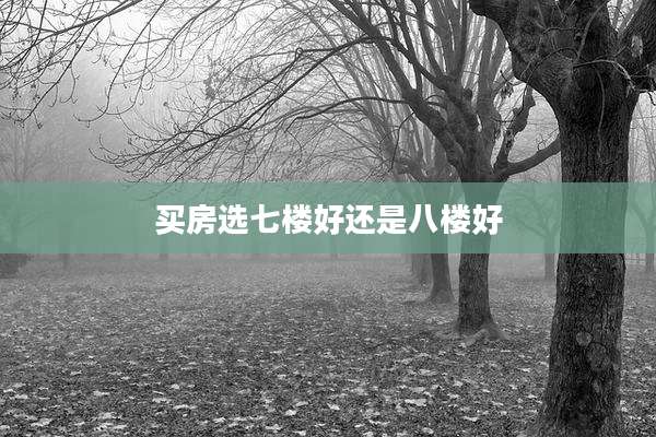 买房选七楼好还是八楼好