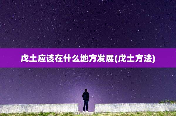 戊土应该在什么地方发展(戊土方法)