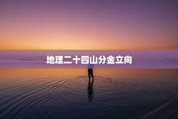 地理二十四山分金立向