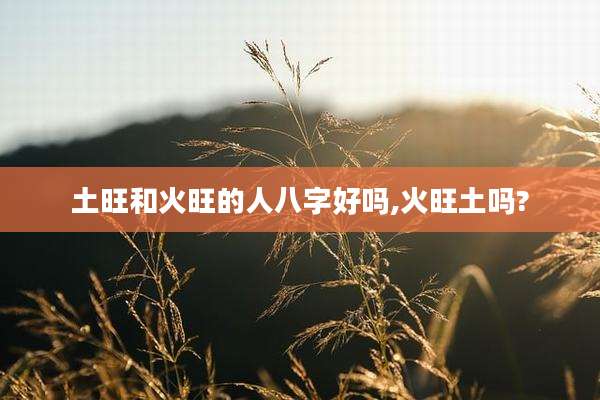 土旺和火旺的人八字好吗,火旺土吗?