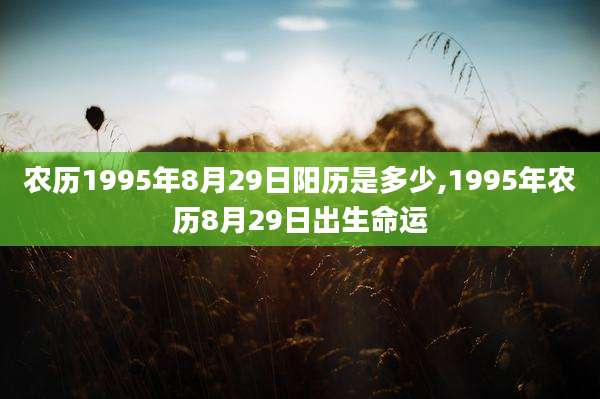 农历1995年8月29日阳历是多少,1995年农历8月29日出生命运