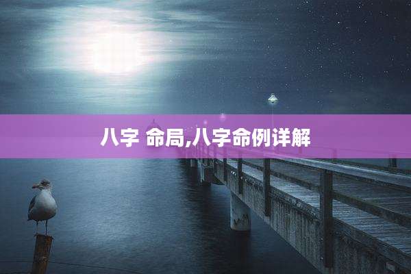 八字 命局,八字命例详解