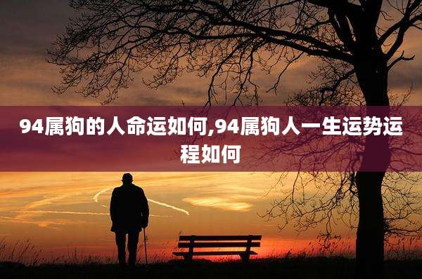 94属狗的人命运如何,94属狗人一生运势运程如何