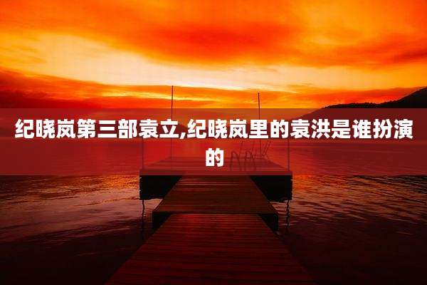 纪晓岚第三部袁立,纪晓岚里的袁洪是谁扮演的