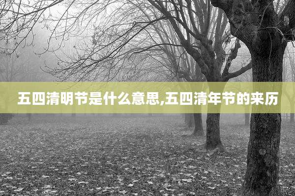 五四清明节是什么意思,五四清年节的来历