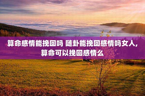 算命感情能挽回吗 随卦能挽回感情吗女人,算命可以挽回感情么