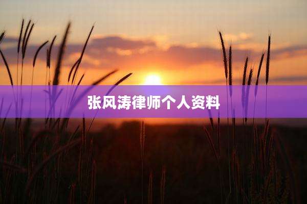 张风涛律师个人资料