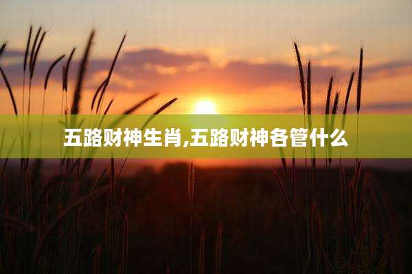 五路财神生肖,五路财神各管什么