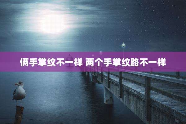 俩手掌纹不一样 两个手掌纹路不一样