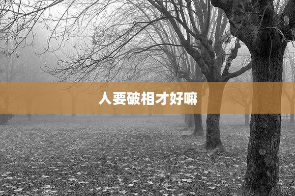 人要破相才好嘛