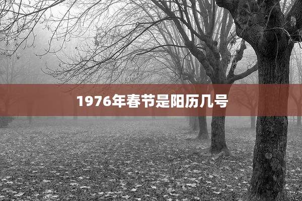 1976年春节是阳历几号