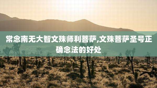 常念南无大智文殊师利菩萨,文殊菩萨圣号正确念法的好处