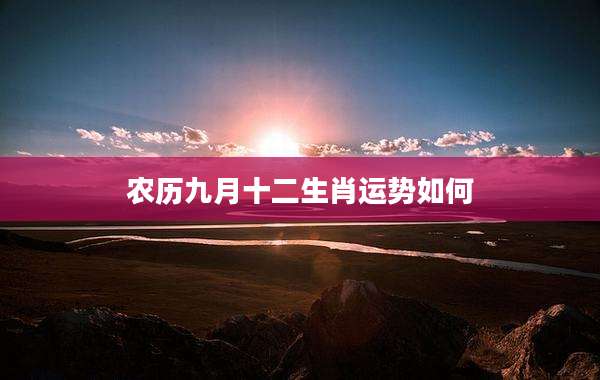 农历九月十二生肖运势如何