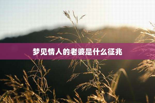 梦见情人的老婆是什么征兆