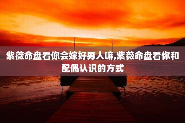 紫薇命盘看你会嫁好男人嘛,紫薇命盘看你和配偶认识的方式