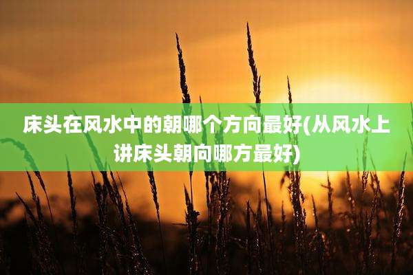 床头在风水中的朝哪个方向最好(从风水上讲床头朝向哪方最好)