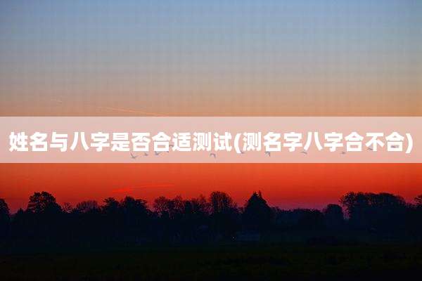 姓名与八字是否合适测试(测名字八字合不合)