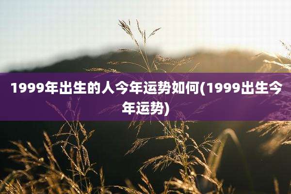1999年出生的人今年运势如何(1999出生今年运势)