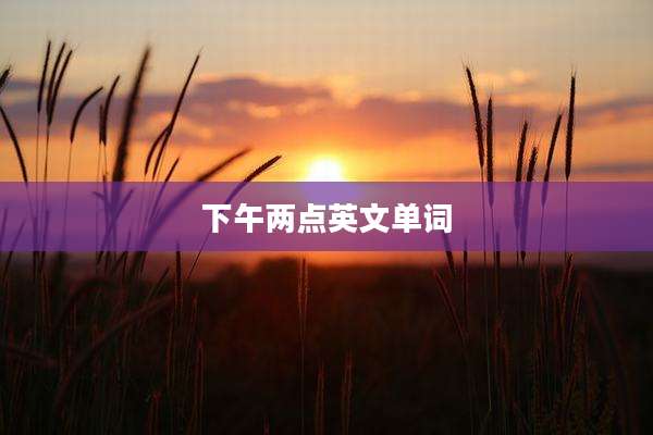 下午两点英文单词