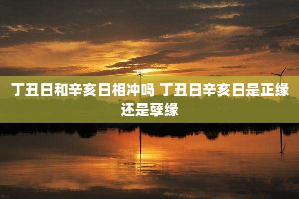 丁丑日和辛亥日相冲吗 丁丑日辛亥日是正缘还是孽缘