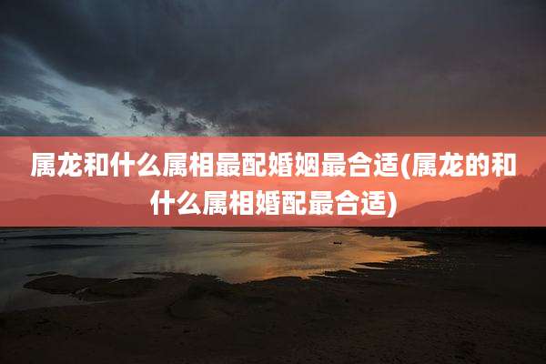 属龙和什么属相最配婚姻最合适(属龙的和什么属相婚配最合适)