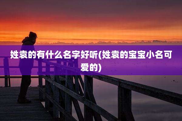 姓袁的有什么名字好听(姓袁的宝宝小名可爱的)