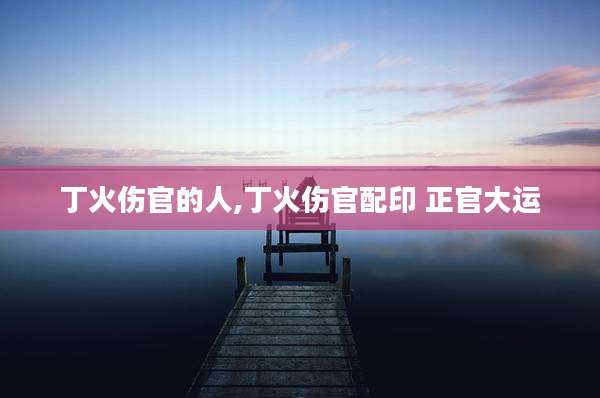 丁火伤官的人,丁火伤官配印 正官大运