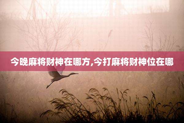 今晚麻将财神在哪方,今打麻将财神位在哪