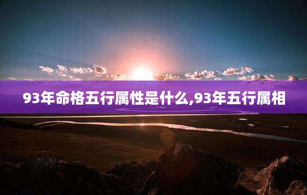 93年命格五行属性是什么,93年五行属相
