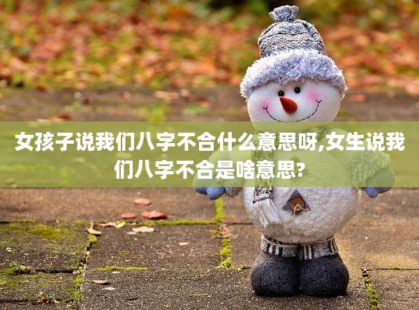 女孩子说我们八字不合什么意思呀,女生说我们八字不合是啥意思?