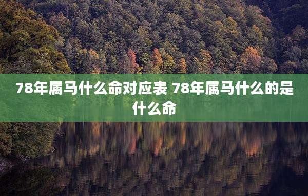 78年属马什么命对应表 78年属马什么的是什么命
