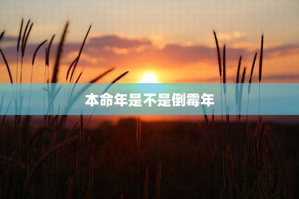 本命年是不是倒霉年