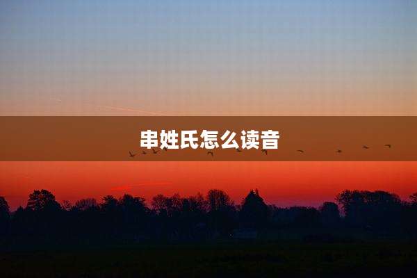 串姓氏怎么读音
