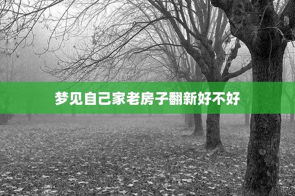 梦见自己家老房子翻新好不好