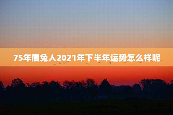 75年属兔人2021年下半年运势怎么样呢