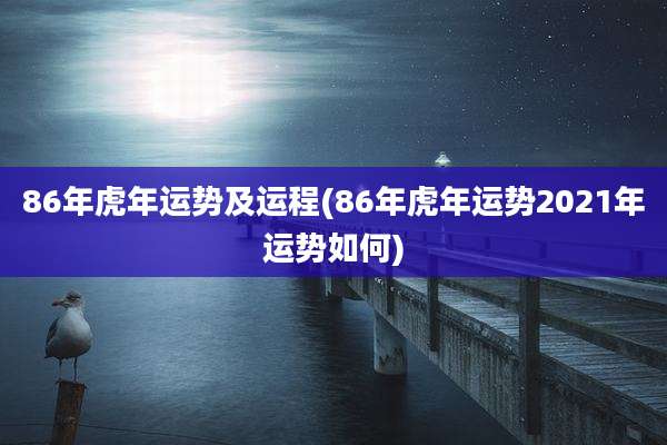 86年虎年运势及运程(86年虎年运势2021年运势如何)