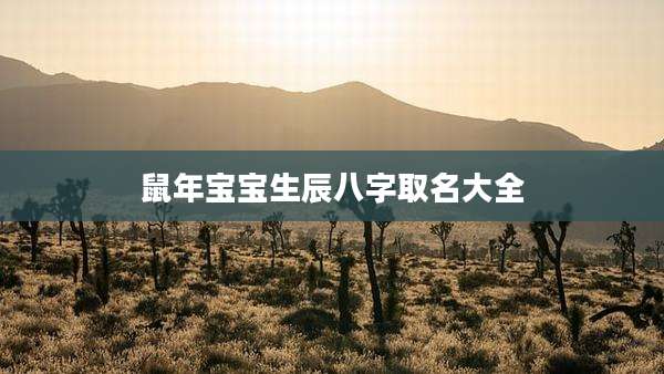 鼠年宝宝生辰八字取名大全