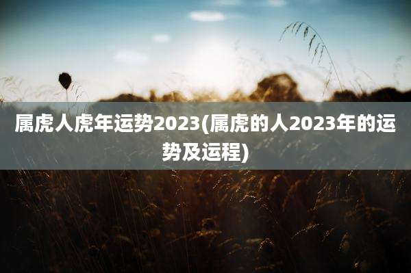 属虎人虎年运势2023(属虎的人2023年的运势及运程)