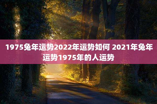 1975兔年运势2022年运势如何 2021年兔年运势1975年的人运势