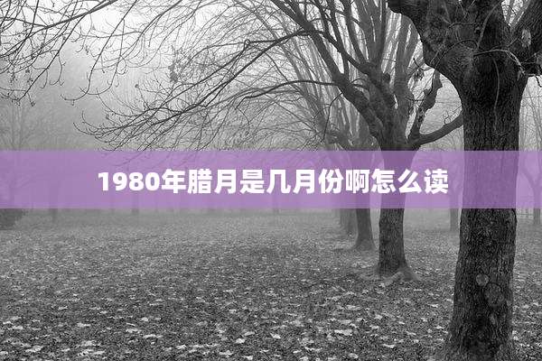 1980年腊月是几月份啊怎么读