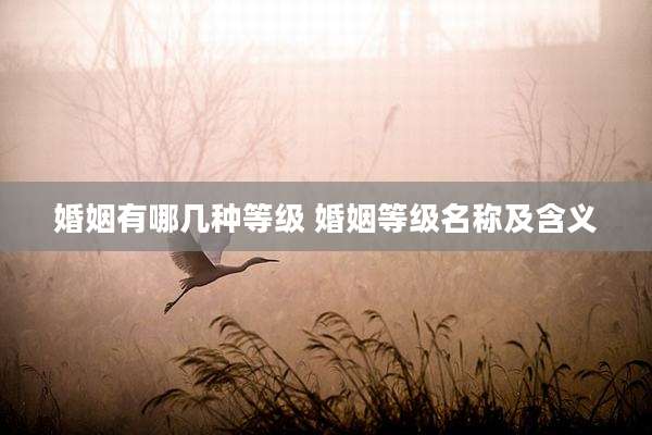 婚姻有哪几种等级 婚姻等级名称及含义