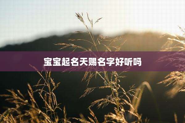 宝宝起名天赐名字好听吗