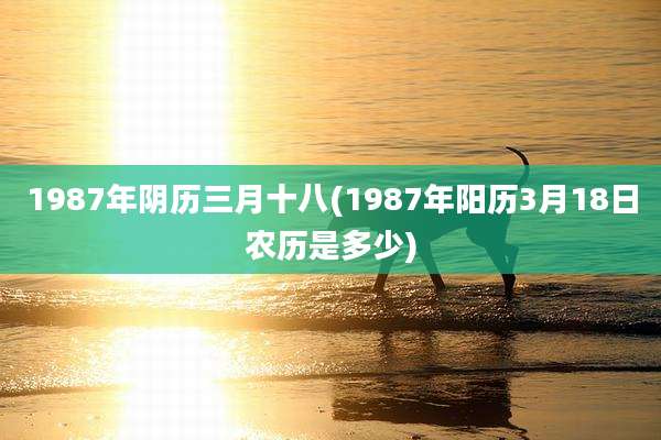 1987年阴历三月十八(1987年阳历3月18日农历是多少)