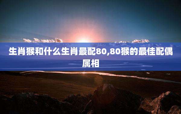 生肖猴和什么生肖最配80,80猴的最佳配偶属相