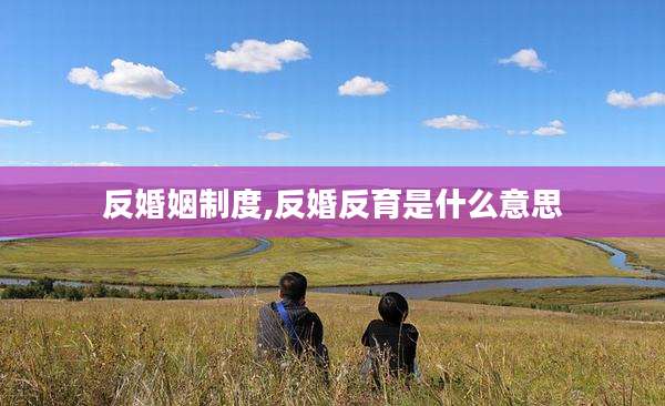 反婚姻制度,反婚反育是什么意思