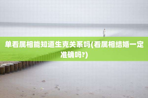 单看属相能知道生克关系吗(看属相结婚一定准确吗?)