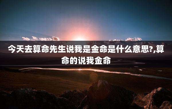 今天去算命先生说我是金命是什么意思?,算命的说我金命