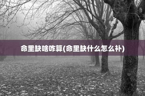 命里缺啥咋算(命里缺什么怎么补)