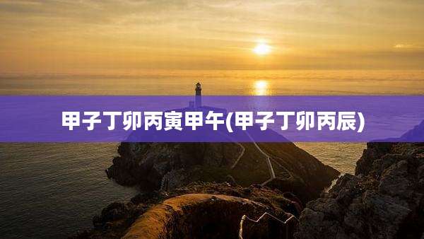 甲子丁卯丙寅甲午(甲子丁卯丙辰)