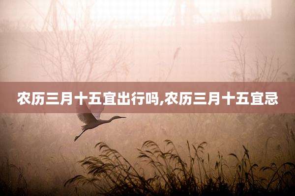农历三月十五宜出行吗,农历三月十五宜忌